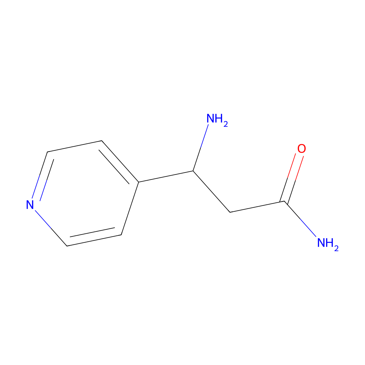 (3S)-3-amino-3-(pyridin-4-yl)propanamide molecular structure, CAS 1213950-25-4