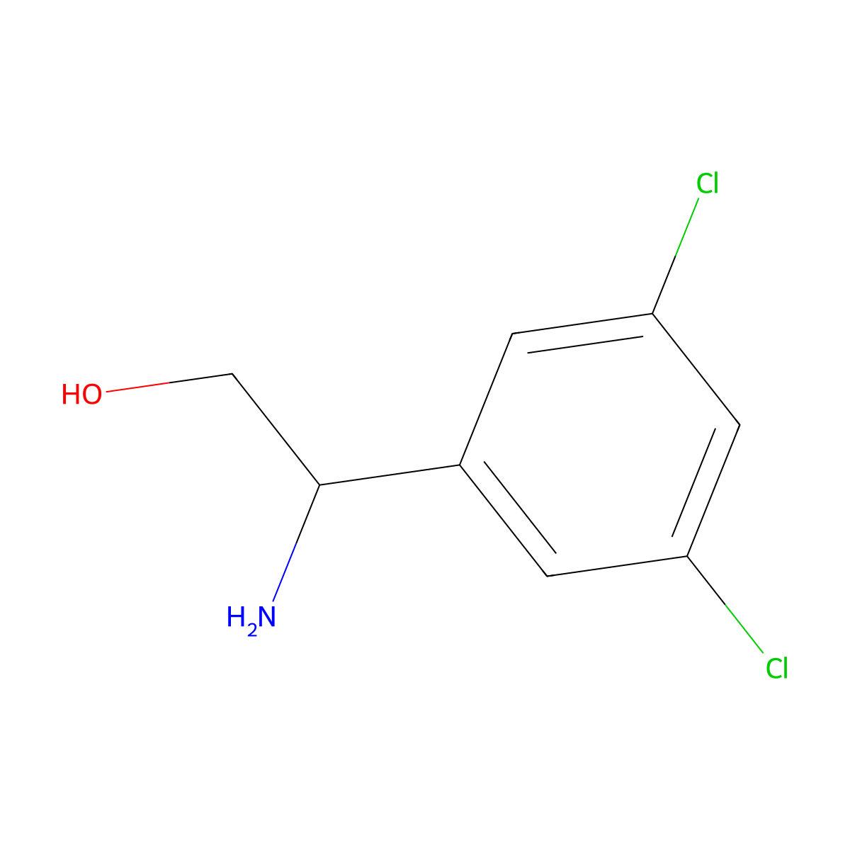 (2R)-2-Amino-2-(3,5-dichlorophenyl)ethan-1-OL molecular structure, CAS 1213951-54-2