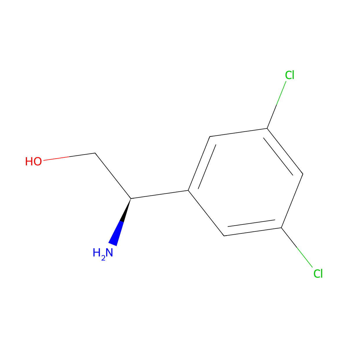 (2R)-2-Amino-2-(3,5-dichlorophenyl)ethan-1-OL molecular structure, CAS 1213951-54-2