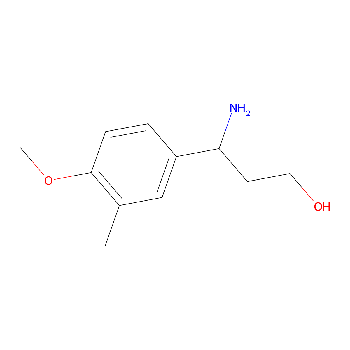 (3S)-3-amino-3-(4-methoxy-3-methylphenyl)propan-1-ol molecular structure, CAS 1213953-24-2