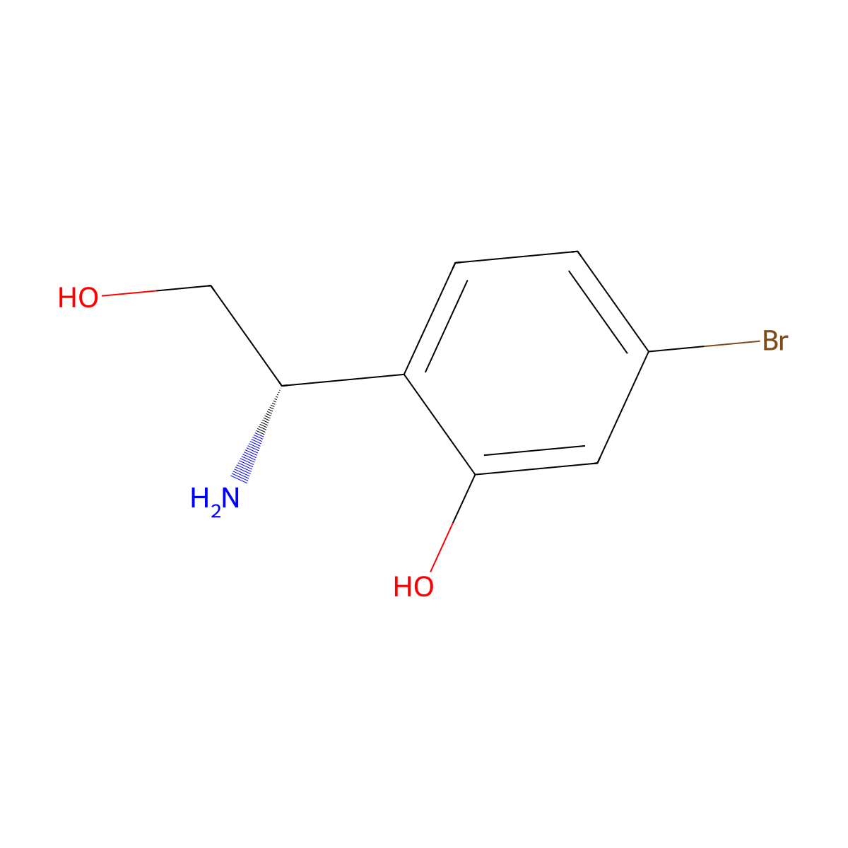 (S)-2-(1-Amino-2-hydroxyethyl)-5-bromophenol molecular structure, CAS 1213953-67-3