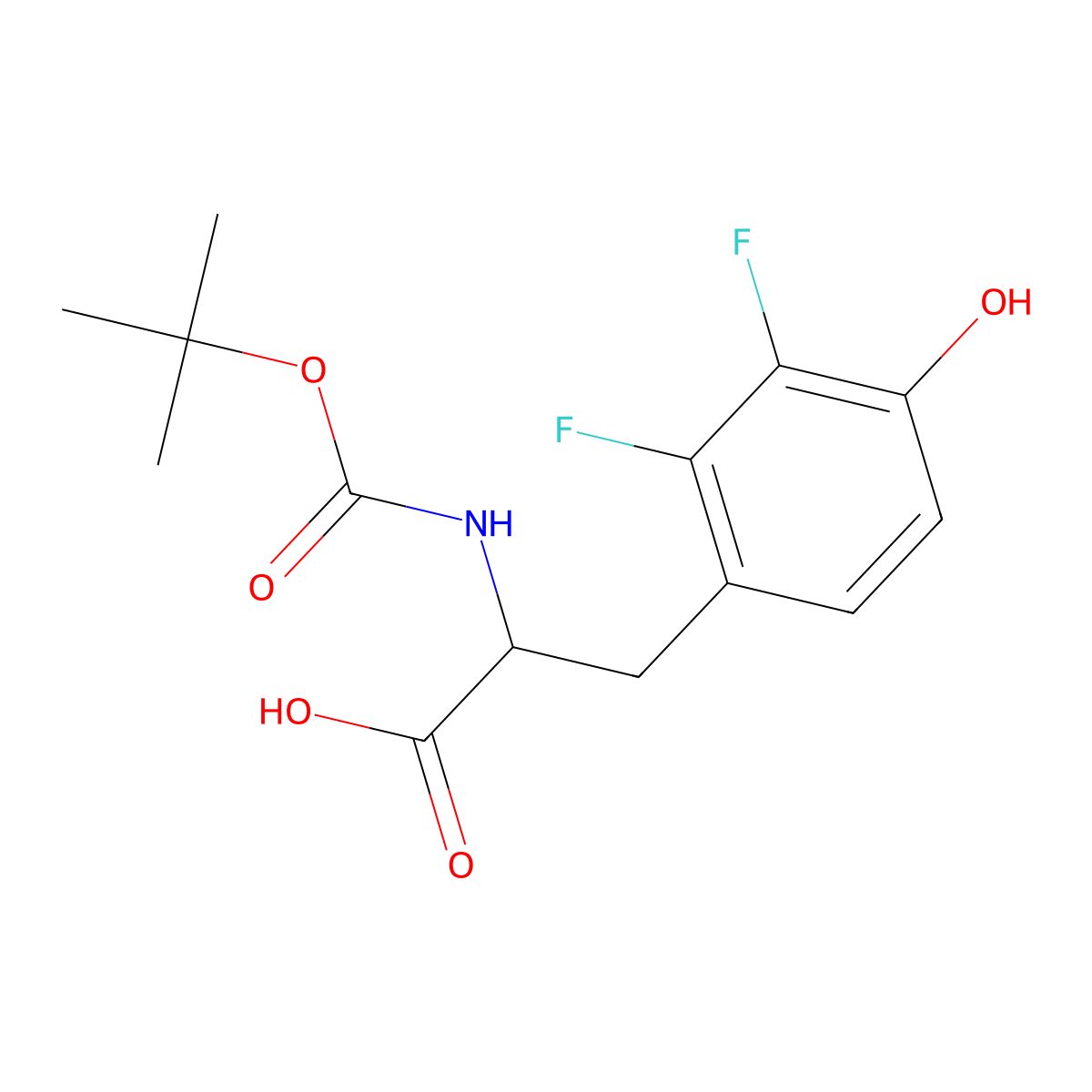 N-Boc-2,3-difluoro-D-tyrosine molecular structure, CAS 1213956-33-2