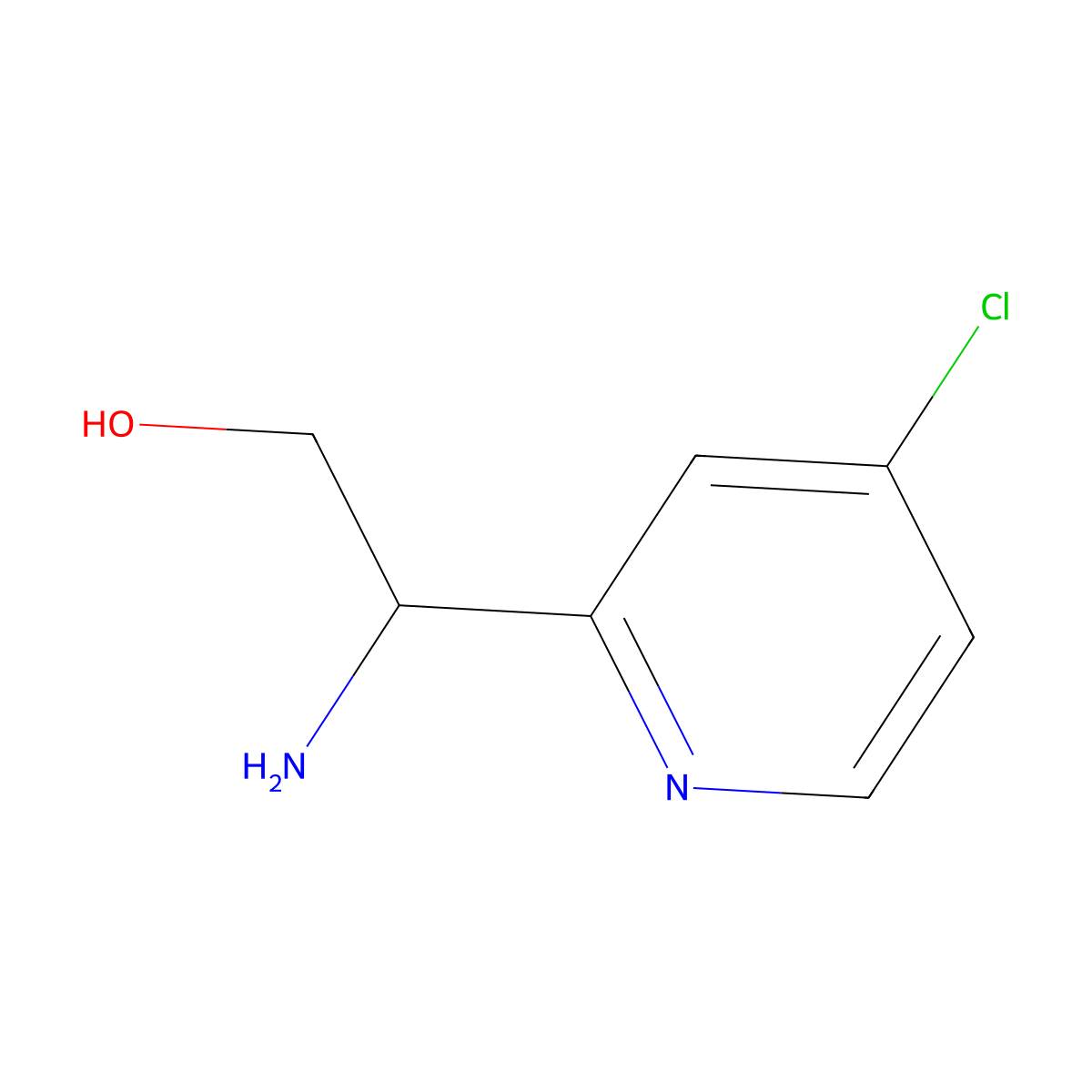(2r)-2-Amino-2-(4-chloro(2-pyridyl))ethan-1-ol molecular structure, CAS 1213957-32-4