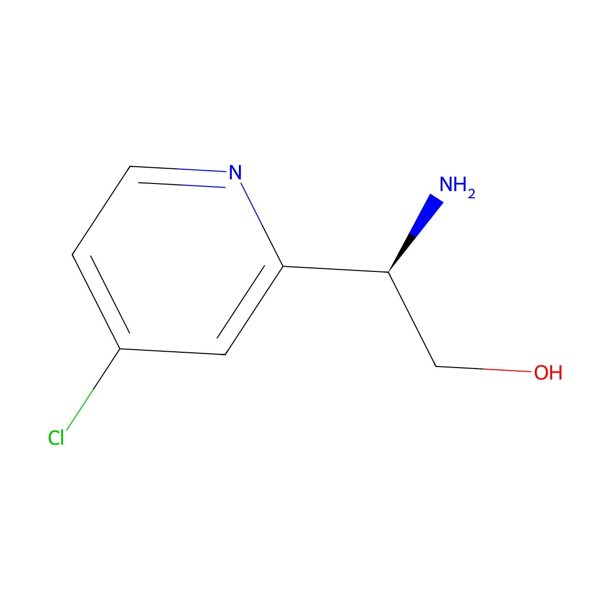 (2r)-2-Amino-2-(4-chloro(2-pyridyl))ethan-1-ol molecular structure, CAS 1213957-32-4