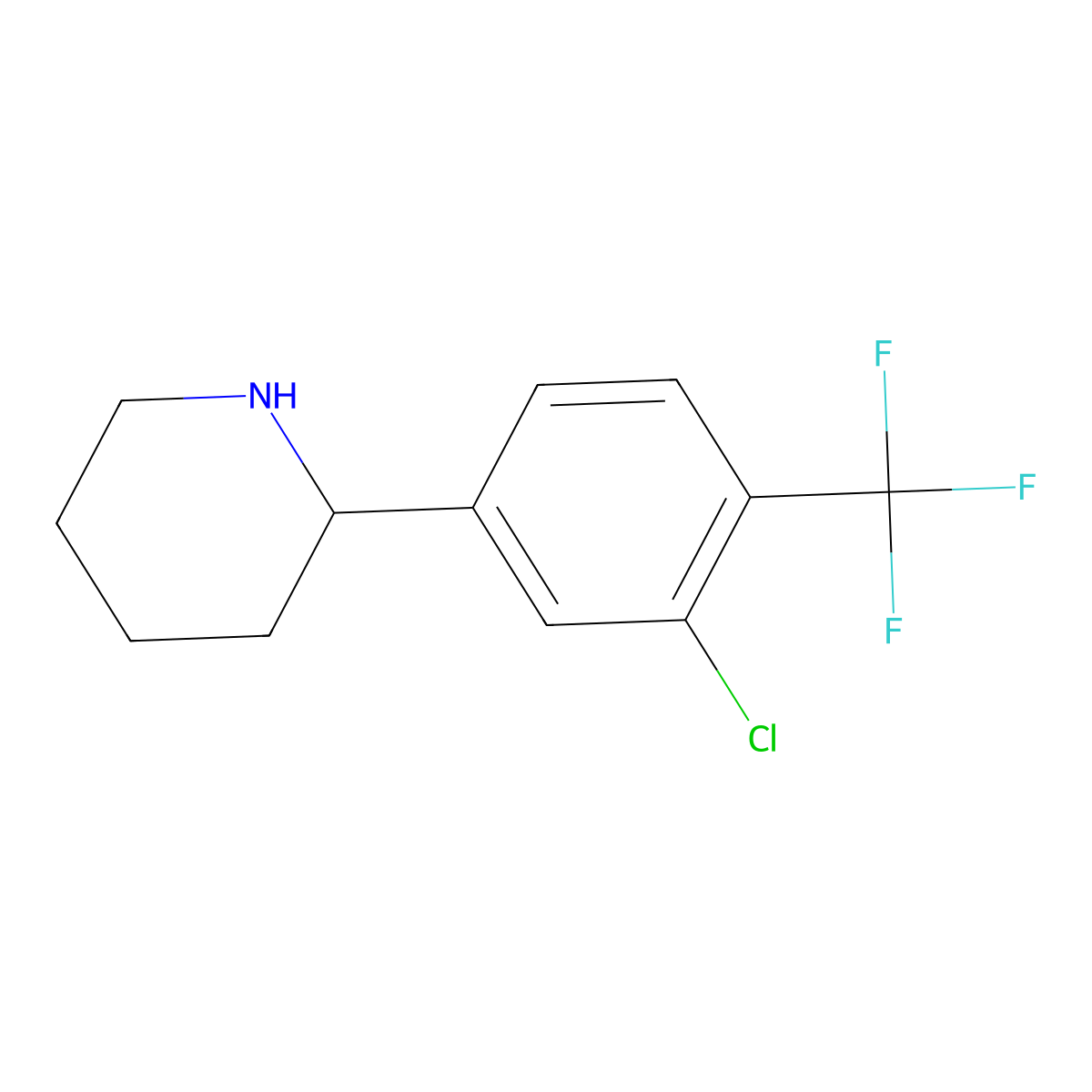 (S)-2-(3-Chloro-4-(trifluoromethyl)phenyl)piperidine molecular structure, CAS 1213957-71-1