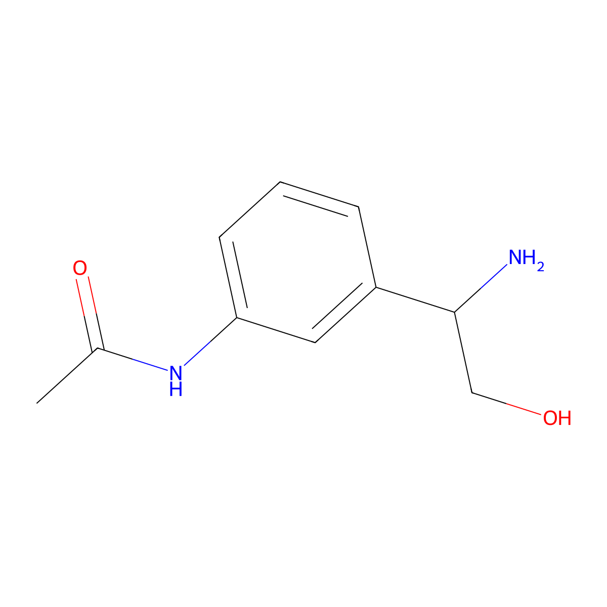 (R)-N-(3-(1-Amino-2-hydroxyethyl)phenyl)acetamide molecular structure, CAS 1213957-74-4