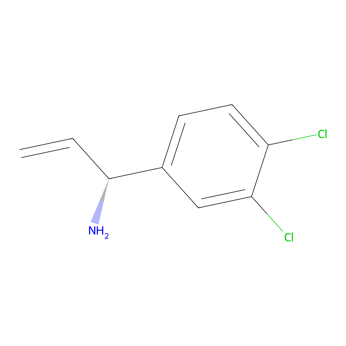 (1R)-1-(3,4-Dichlorophenyl)prop-2-enylamine molecular structure, CAS 1213959-65-9