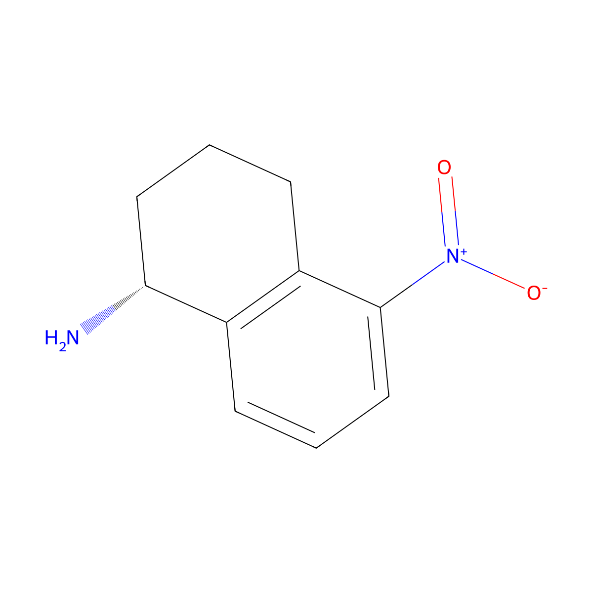 (1R)-5-Nitro-1,2,3,4-tetrahydronaphthalen-1-amine molecular structure, CAS 1213961-25-1
