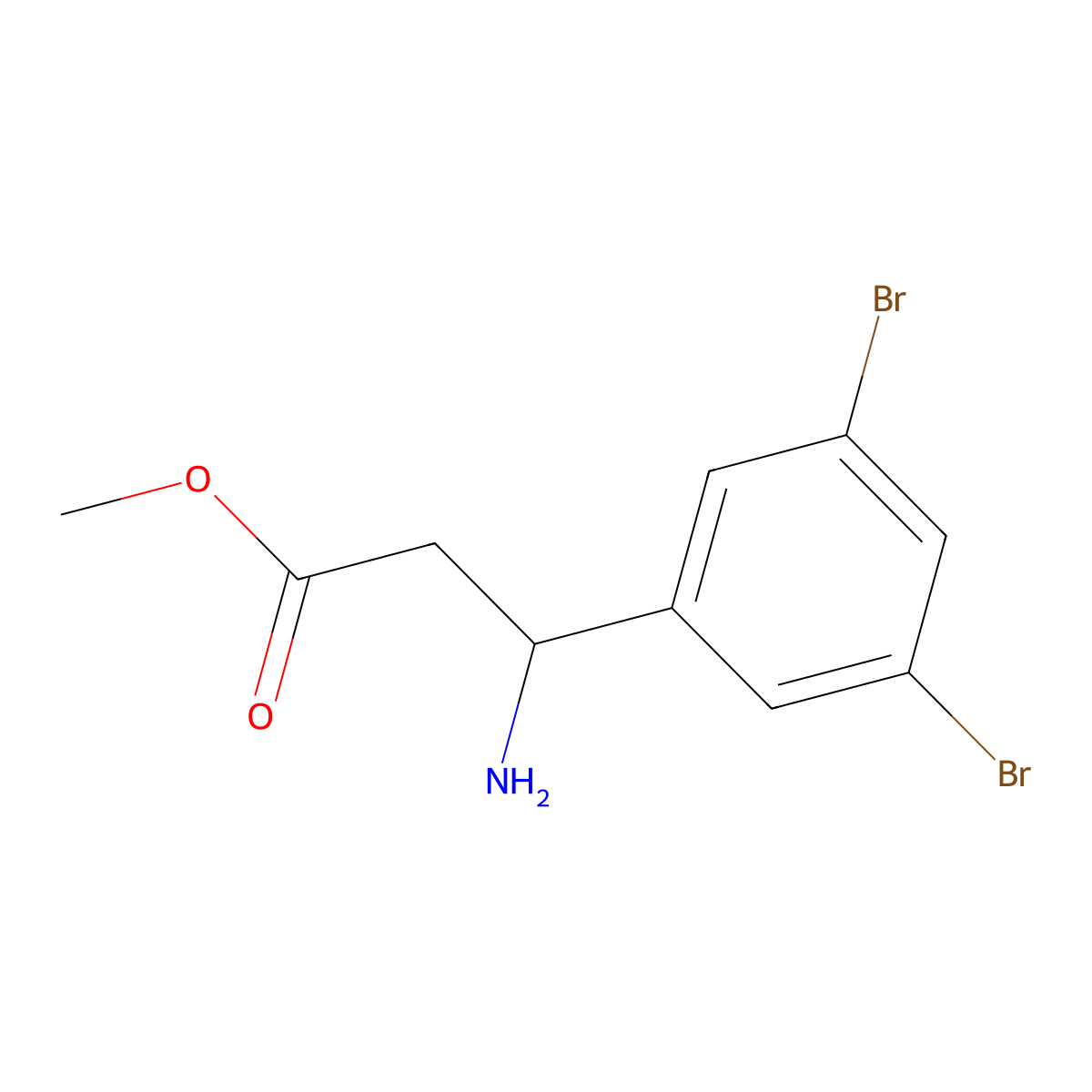 Methyl (R)-3-amino-3-(3,5-dibromophenyl)propanoate molecular structure, CAS 1213961-64-8