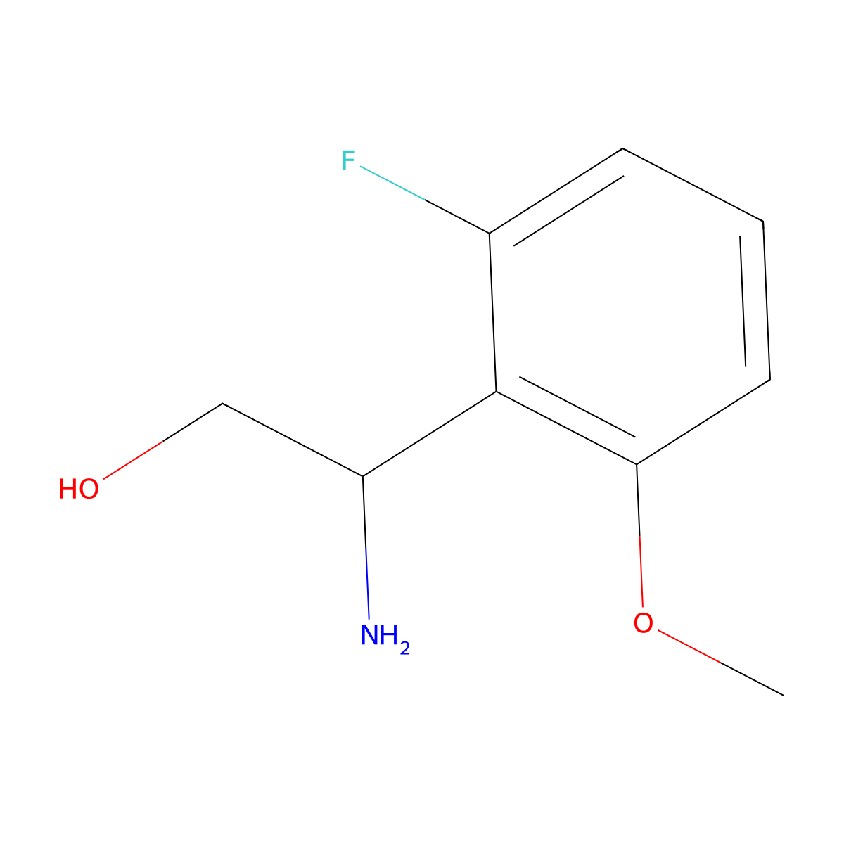 (2S)-2-amino-2-(2-fluoro-6-methoxyphenyl)ethan-1-ol molecular structure, CAS 1213962-59-4