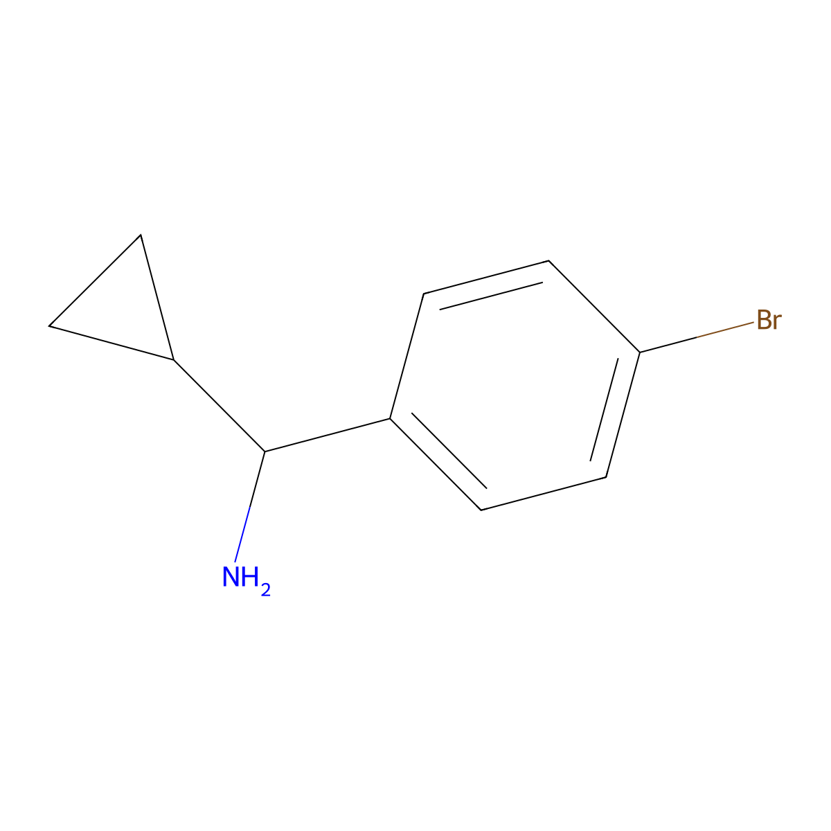 Benzenemethanamine, 4-bromo-|A-cyclopropyl-, (|AR)- molecular structure, CAS 1213965-26-4