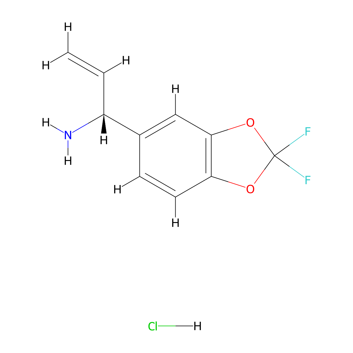 (R)-1-(2,2-Difluorobenzo[D][1,3]dioxol-5-YL)prop-2-EN-1-amine hydrochloride molecular structure, CAS 1213966-63-2