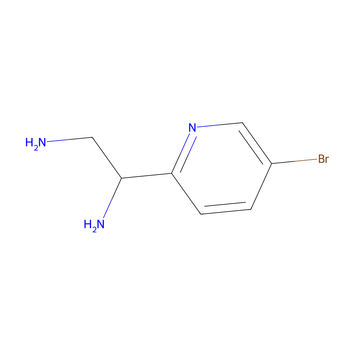 (S)-1-(5-Bromopyridin-2-yl)ethane-1,2-diamine molecular structure, CAS 1213967-91-9