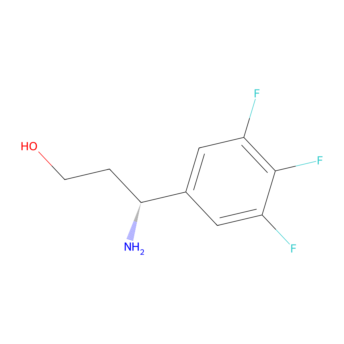 (3R)-3-Amino-3-(3,4,5-trifluorophenyl)propan-1-OL molecular structure, CAS 1213969-05-1