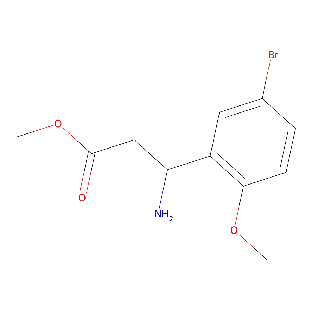 Methyl (s)-3-amino-3-(5-bromo-2-methoxyphenyl)propanoate molecular structure, CAS 1213969-28-8
