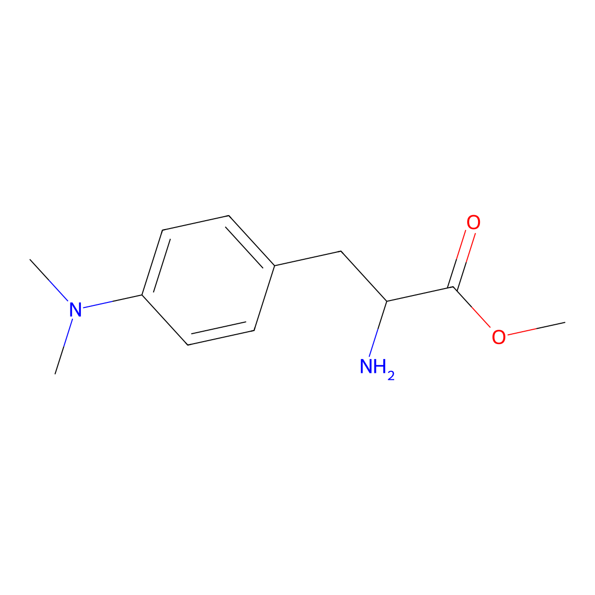 methyl (2S)-2-amino-3-[4-(dimethylamino)phenyl]propanoate molecular structure, CAS 1213972-08-7
