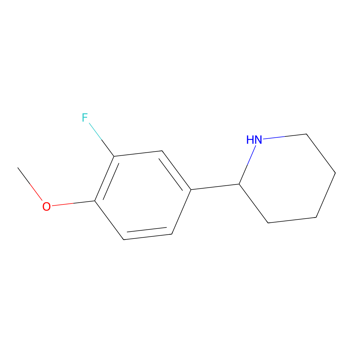 (R)-2-(3-Fluoro-4-methoxyphenyl)piperidine molecular structure, CAS 1213976-67-0