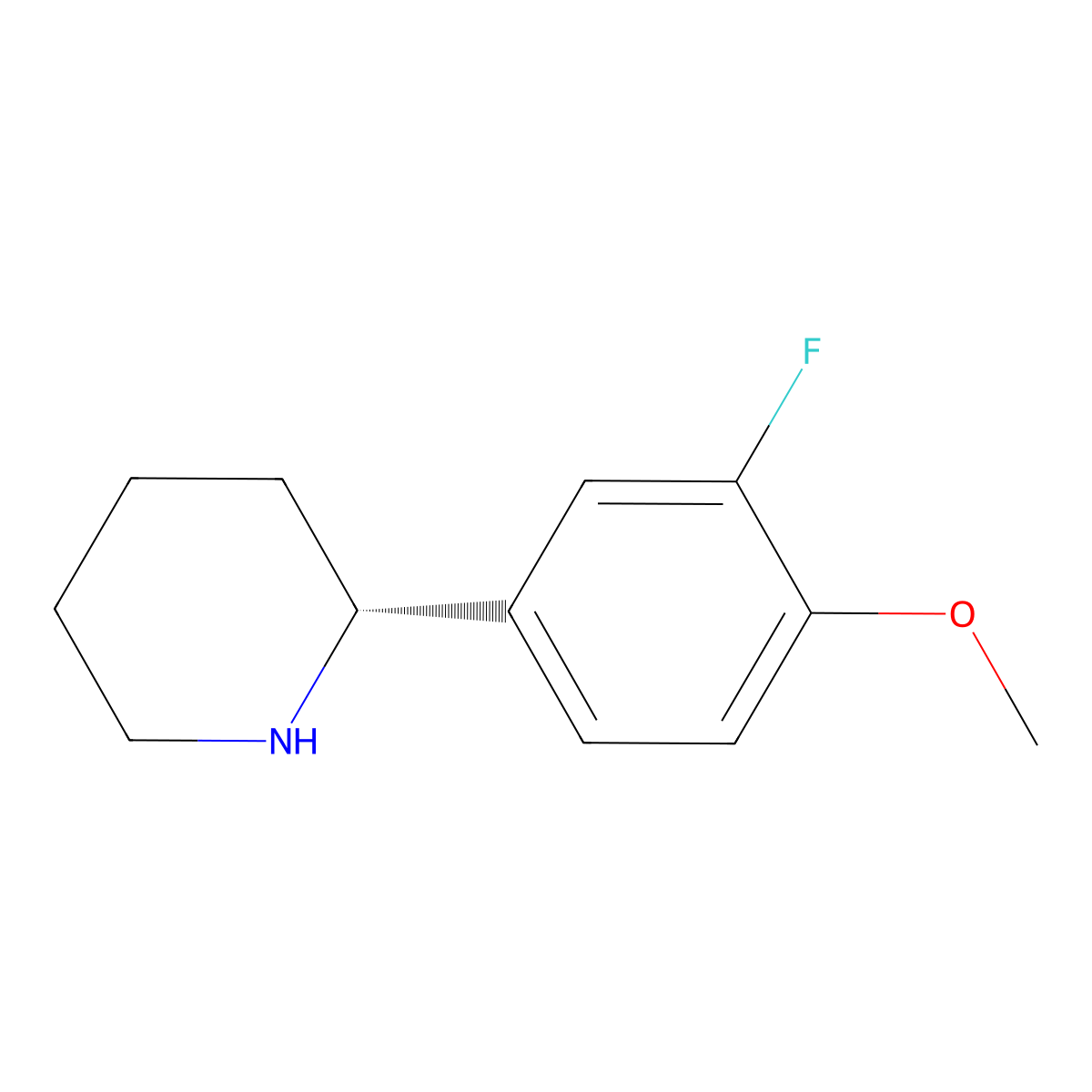 (R)-2-(3-Fluoro-4-methoxyphenyl)piperidine molecular structure, CAS 1213976-67-0