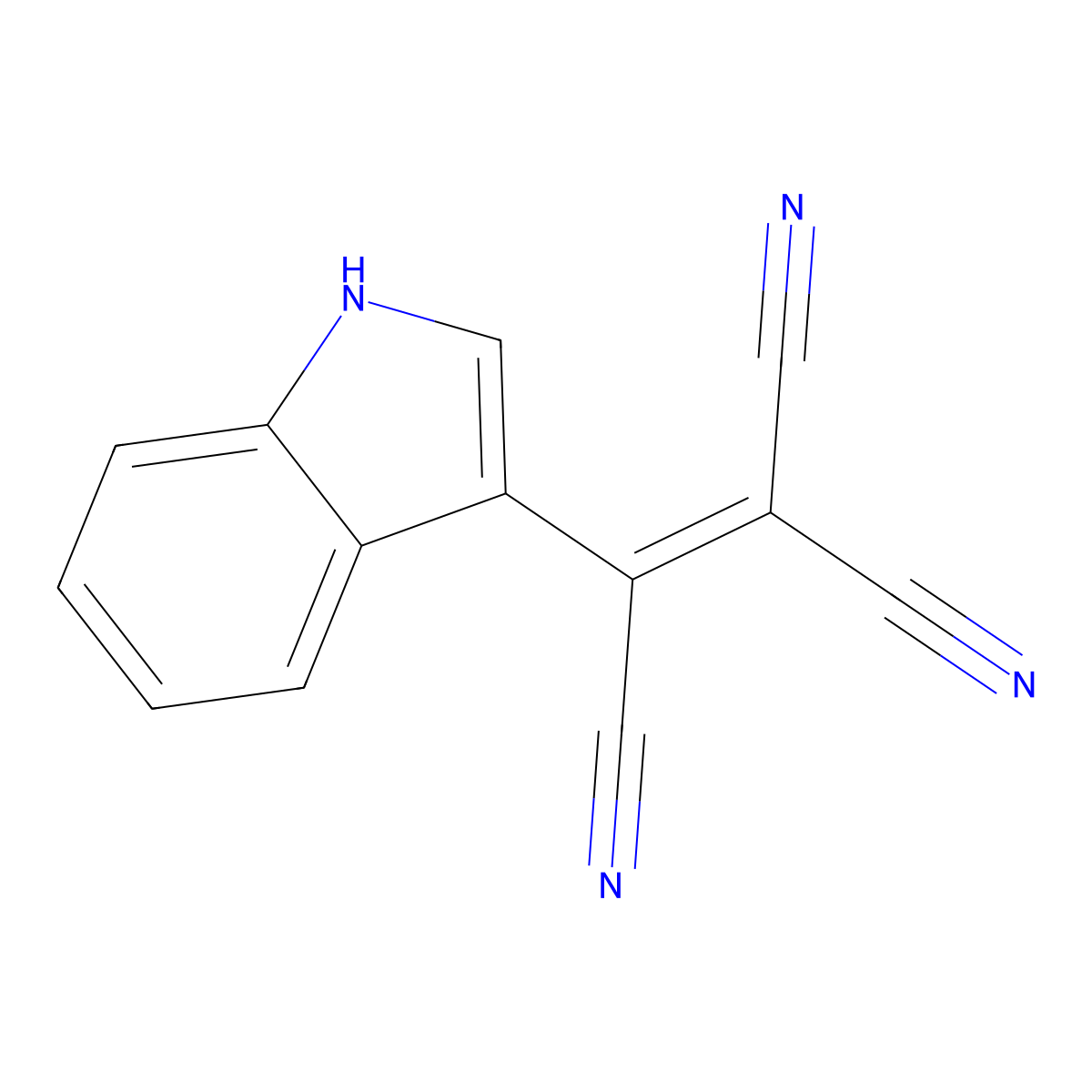 (1H-Indol-3-yl)ethene-1,1,2-tricarbonitrile molecular structure, CAS 1214-09-1