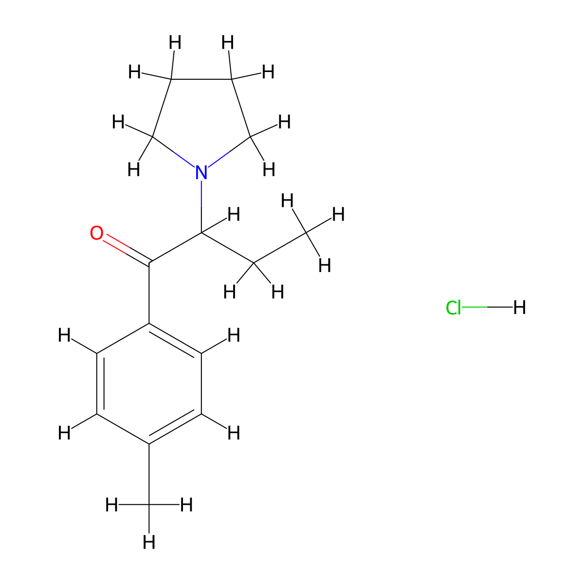 4'-Methyl-alpha-pyrrolidinobutyrophenone Hydrochloride molecular structure, CAS 1214-15-9