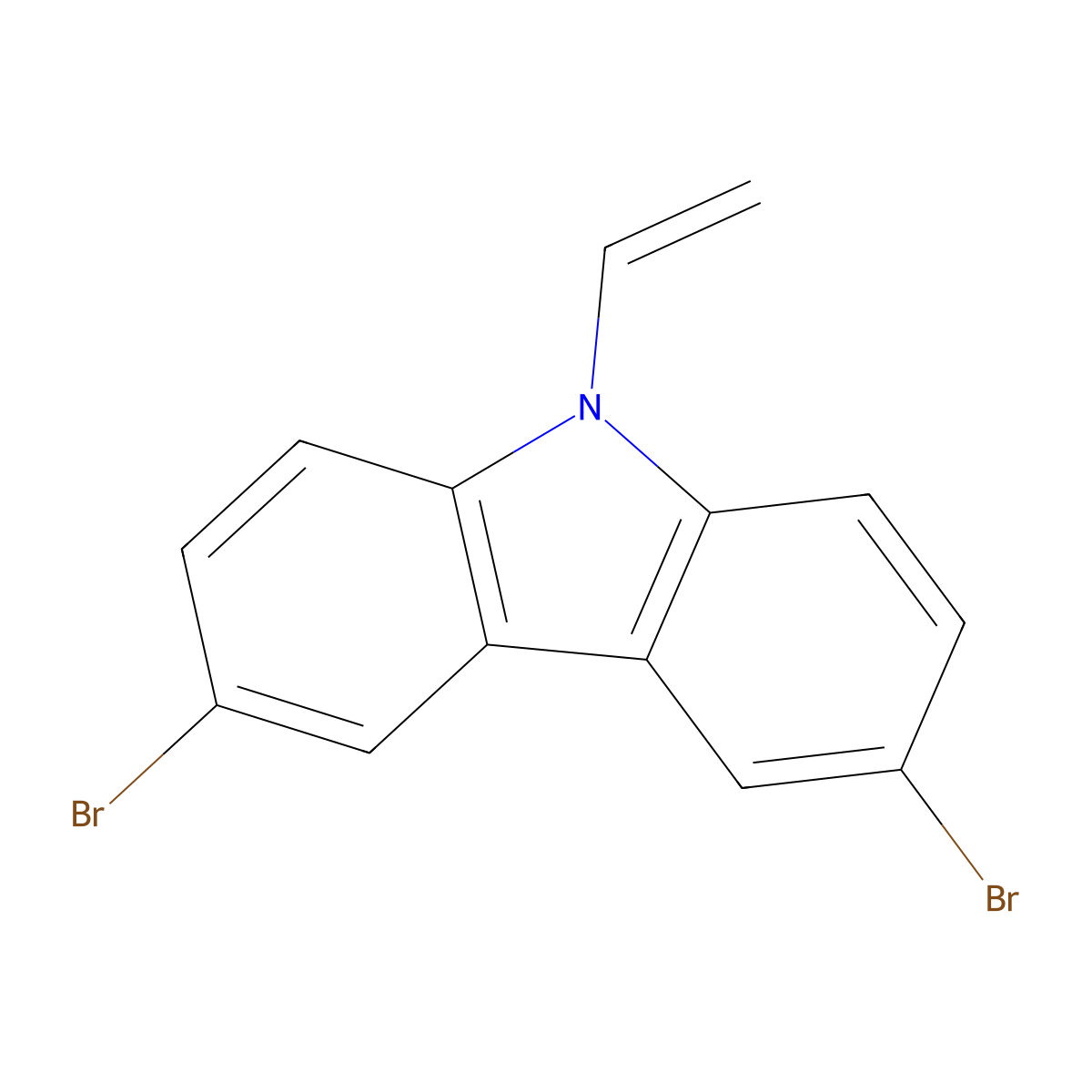 3,6-Dibromo-9-vinyl-9H-carbazole molecular structure, CAS 1214-16-0