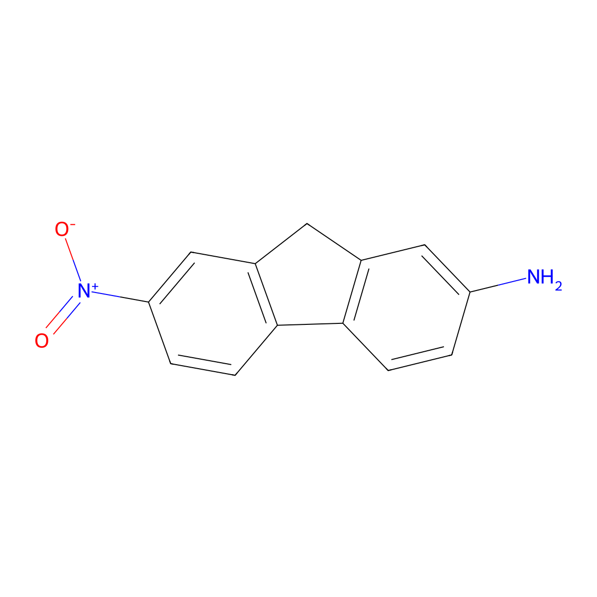 7-Nitro-9H-fluoren-2-amine molecular structure, CAS 1214-32-0