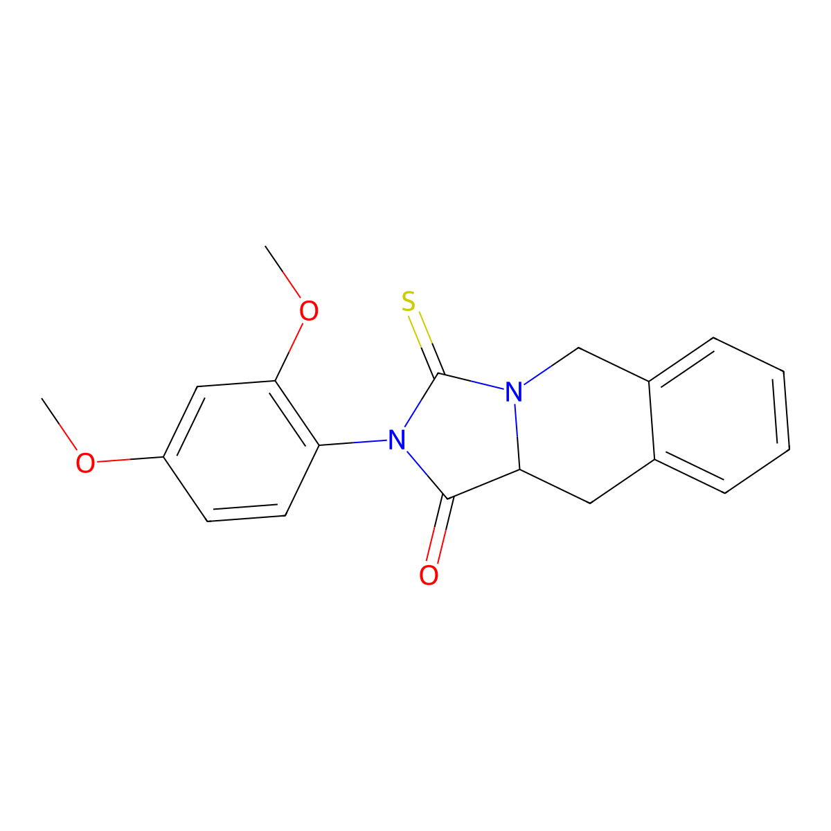 2-(2,4-dimethoxyphenyl)-3-thioxo-2,3,10,10a-tetrahydroimidazo[1,5-b]isoquinolin-1(5H)-one molecular structure, CAS 1214004-38-2