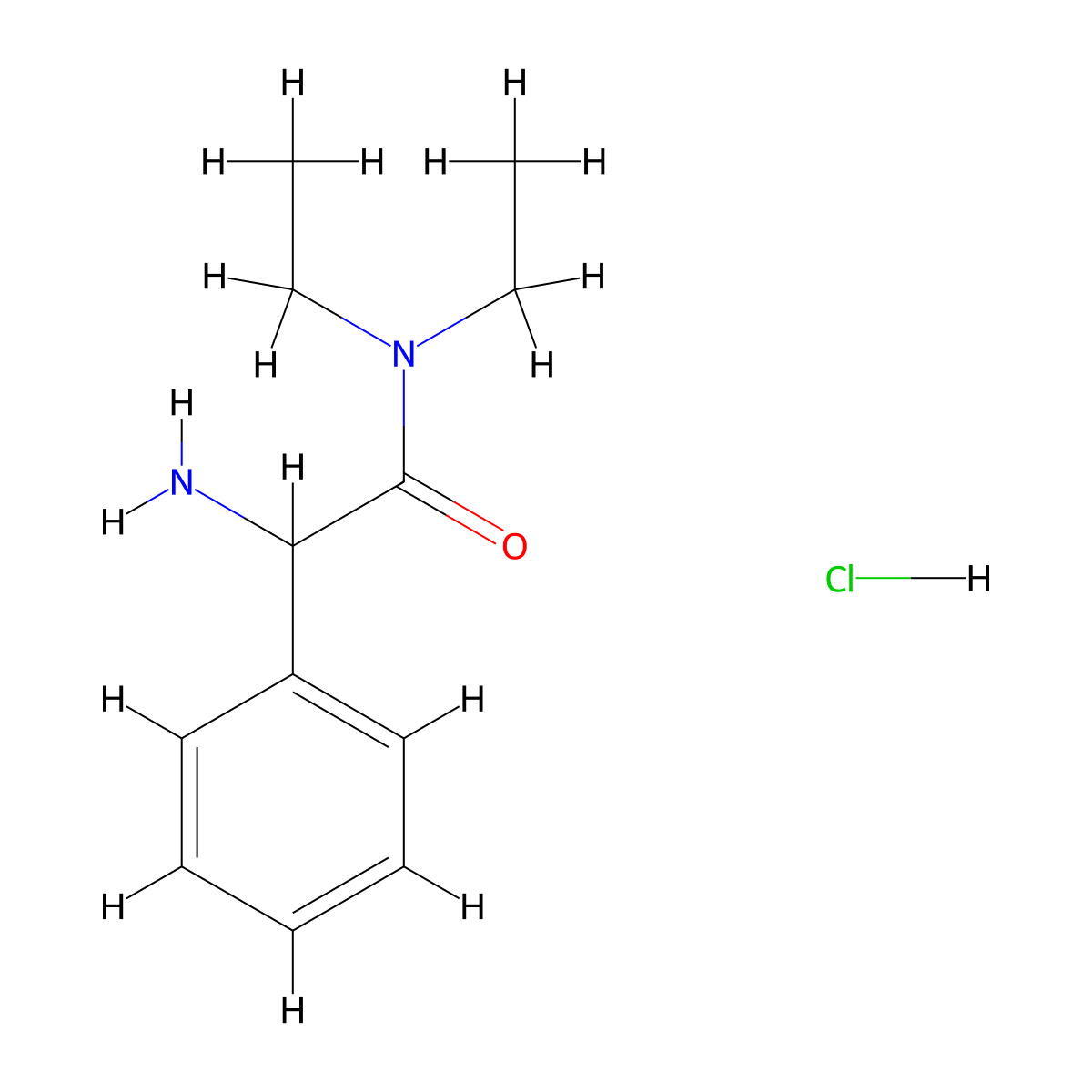 2-amino-N,N-diethyl-2-phenylacetamide hydrochloride molecular structure, CAS 1214006-17-3
