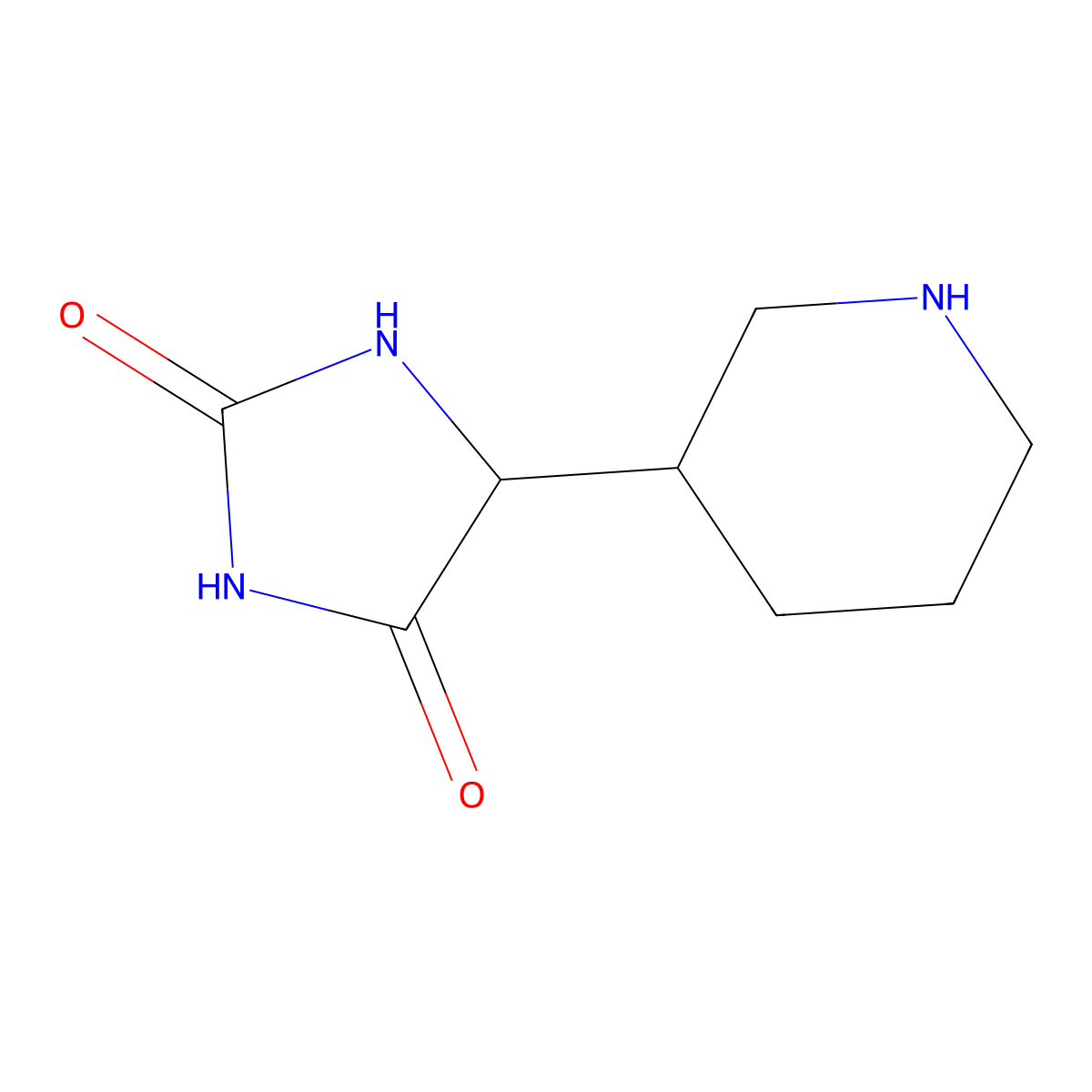 5-(Piperidin-3-yl)imidazolidine-2,4-dione molecular structure, CAS 1214006-49-1