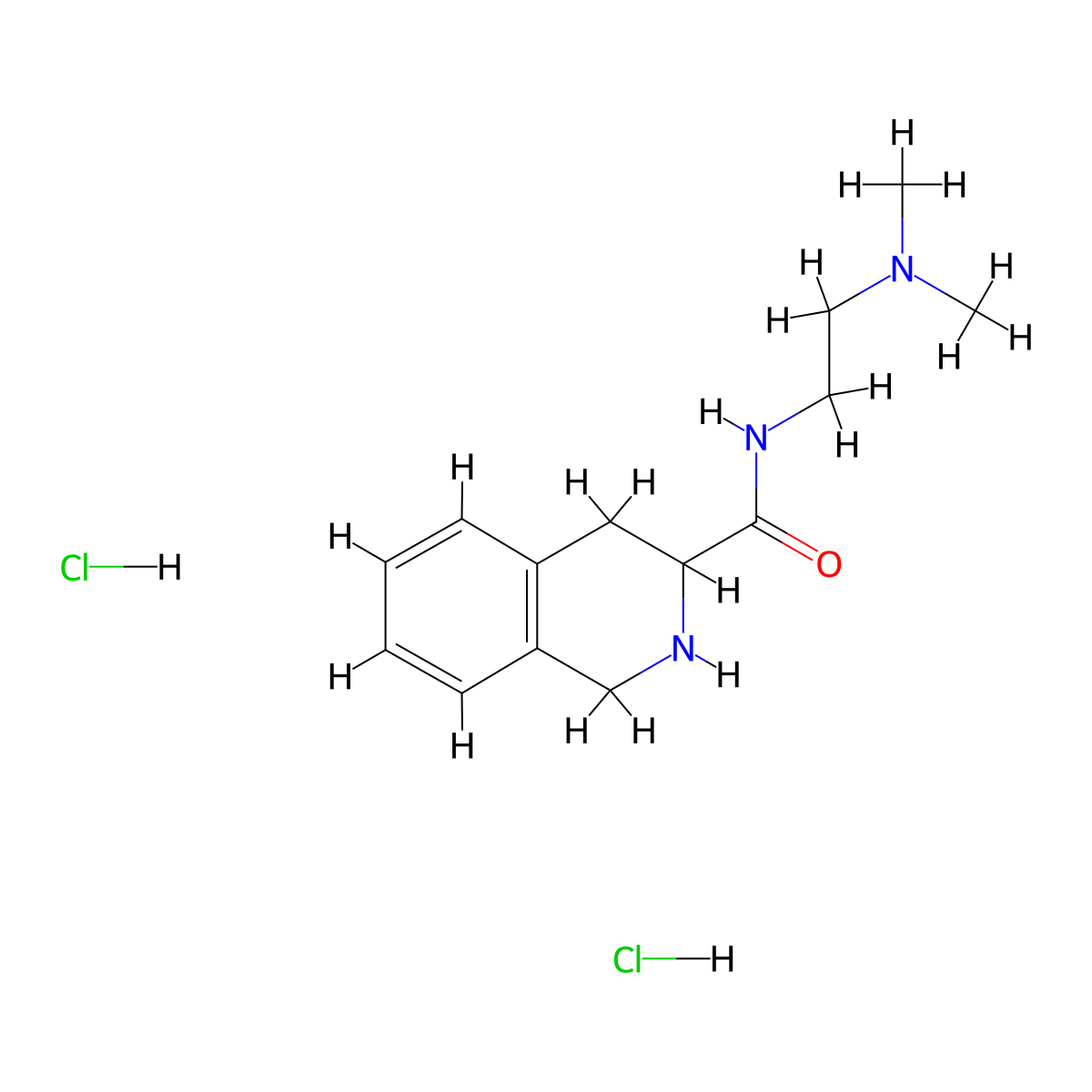 N-(2-(dimethylamino)ethyl)-1,2,3,4-tetrahydroisoquinoline-3-carboxamide dihydrochloride molecular structure, CAS 1214014-55-7