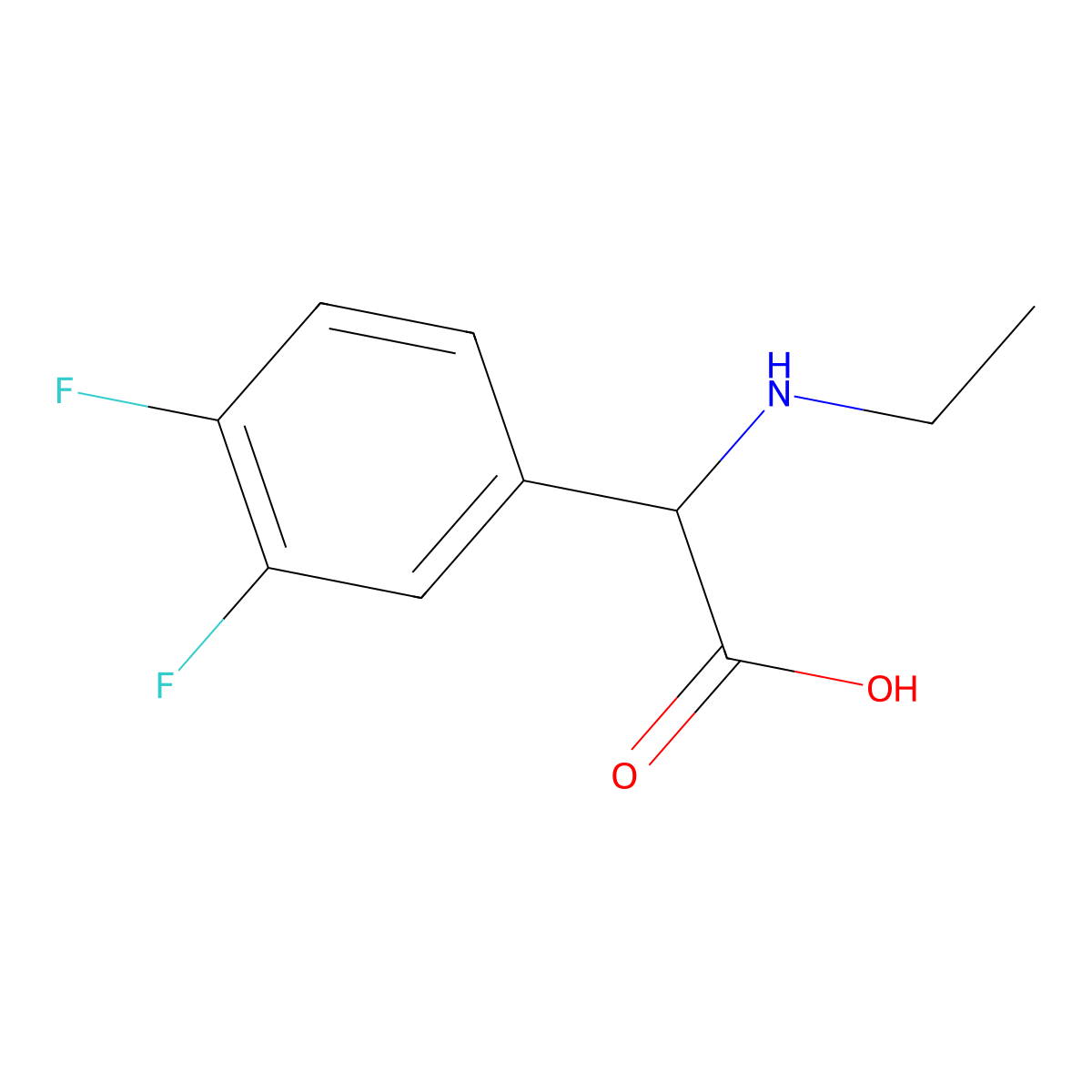 2-(3,4-Difluorophenyl)-2-(ethylamino)acetic acid molecular structure, CAS 1214017-87-4