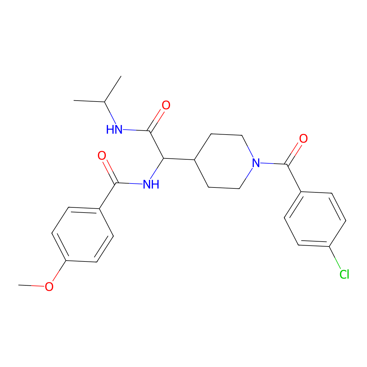 N~1~-[1-[1-(4-chlorobenzoyl)-4-piperidyl]-2-(isopropylamino)-2-oxoethyl]-4-methoxybenzamide molecular structure, CAS 1214017-88-5