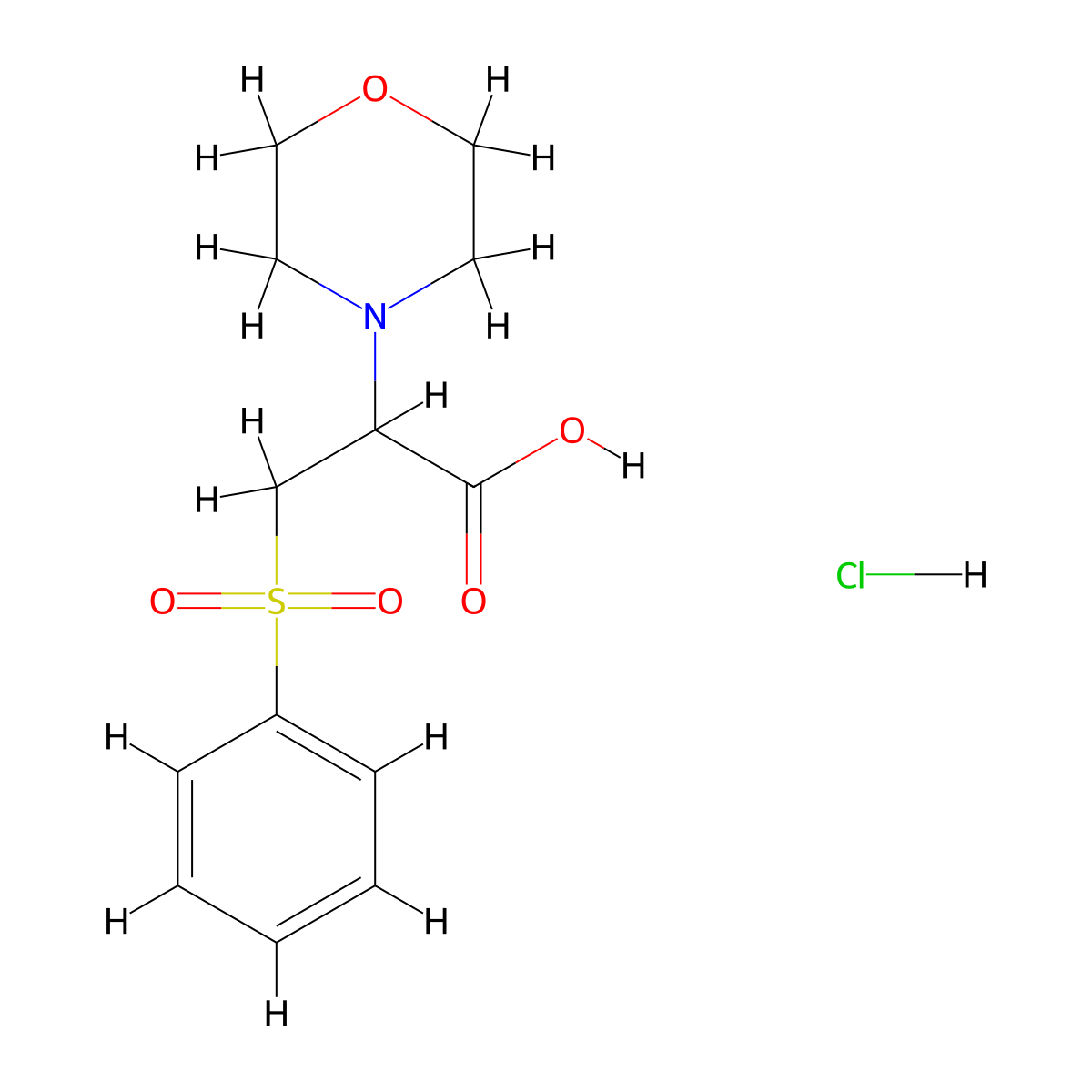 3-(Benzenesulfonyl)-2-(morpholin-4-yl)propanoic acid hydrochloride molecular structure, CAS 1214019-79-0