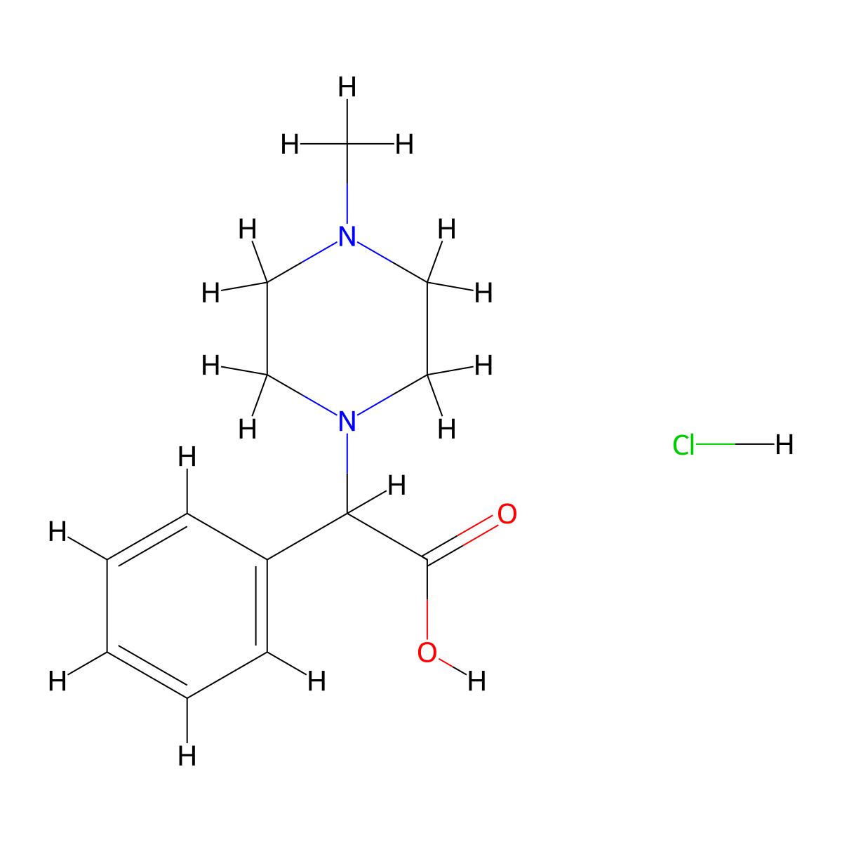 2-(4-Methylpiperazin-1-YL)-2-phenylacetic acid hydrochloride molecular structure, CAS 1214023-91-2