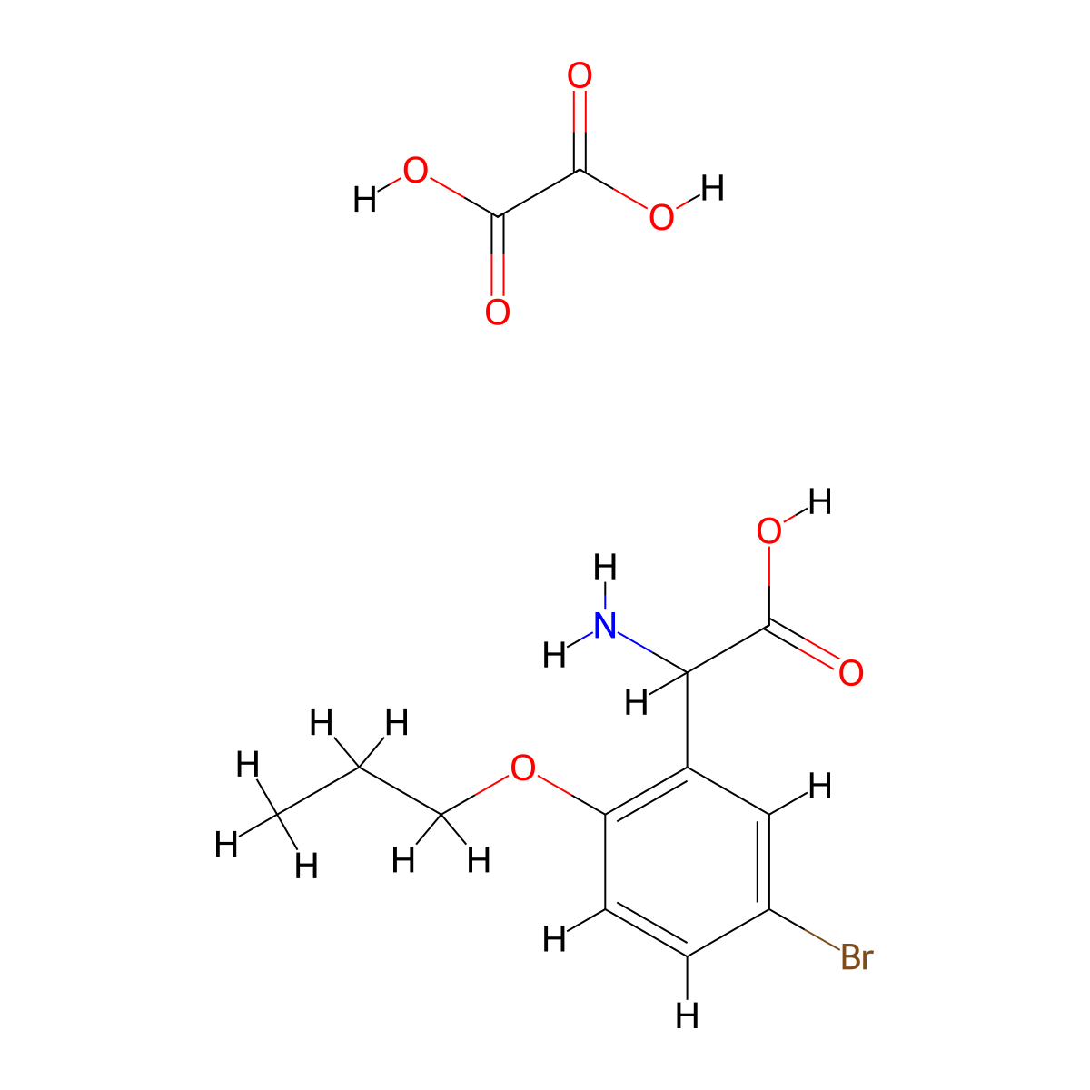 Amino(5-bromo-2-propoxyphenyl)acetic acid oxalate molecular structure, CAS 1214024-44-8