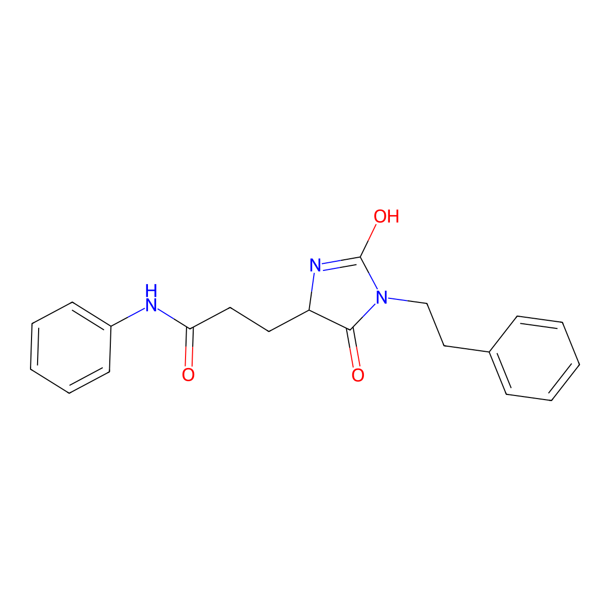 2,5-Dioxo-N-phenyl-1-(2-phenylethyl)-4-imidazolidinepropanamide molecular structure, CAS 1214025-51-0