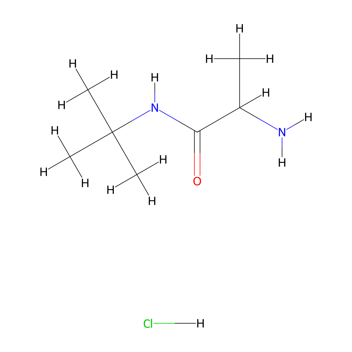 2-amino-N-tert-butylpropanamide hydrochloride molecular structure, CAS 1214031-03-4