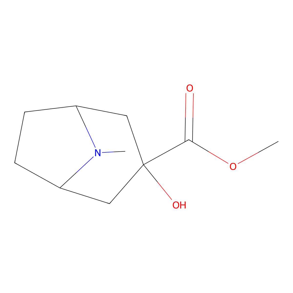 Methyl 3-hydroxy-8-methyl-8-azabicyclo[3.2.1]octane-3-carboxylate molecular structure, CAS 1214031-52-3