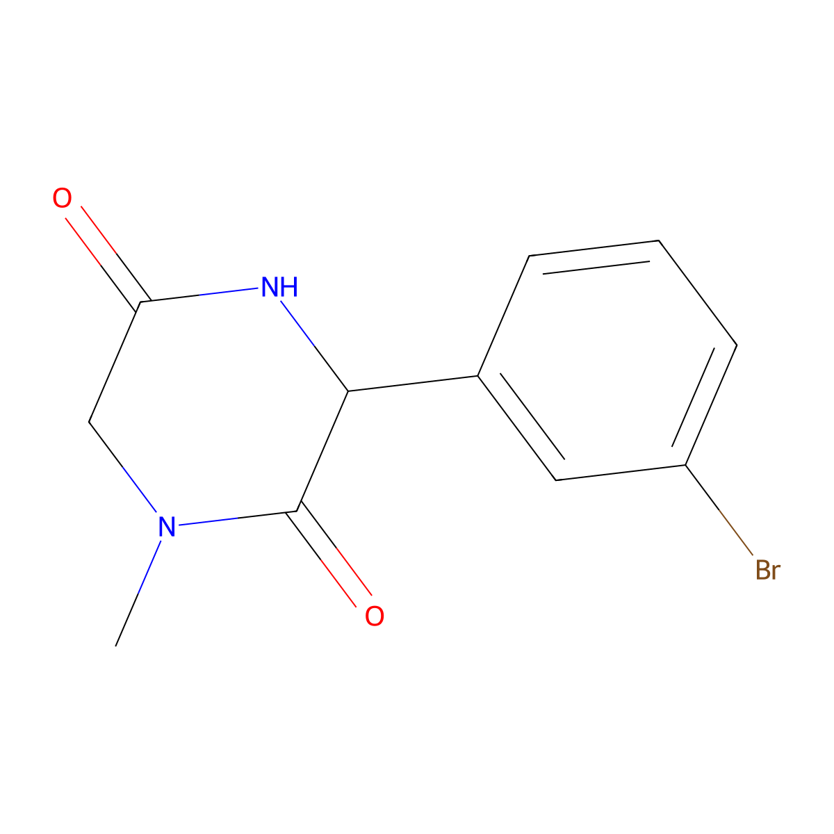 3-(3-Bromophenyl)-1-methylpiperazine-2,5-dione molecular structure, CAS 1214031-55-6
