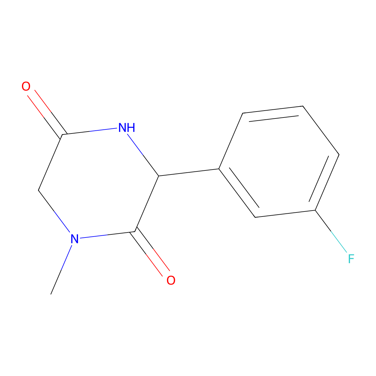 3-(3-Fluorophenyl)-1-methylpiperazine-2,5-dione molecular structure, CAS 1214031-57-8