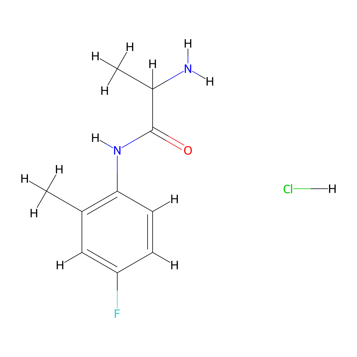 N1-(4-Fluoro-2-methylphenyl)alaninamide hydrochloride molecular structure, CAS 1214032-89-9