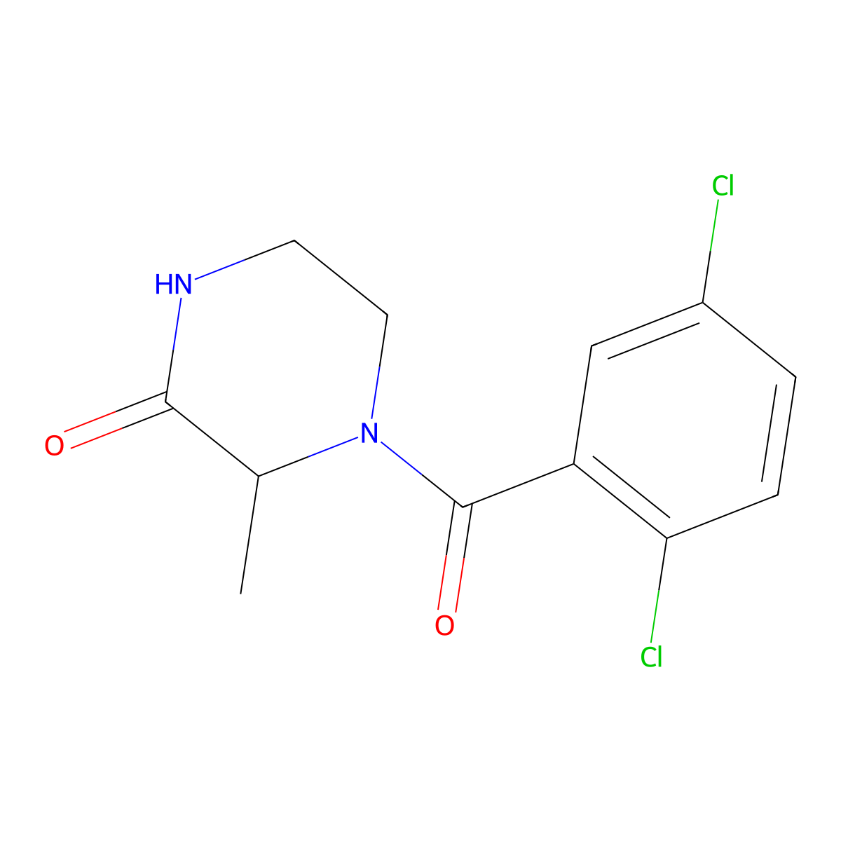 4-(2,5-Dichlorobenzoyl)-3-methylpiperazin-2-one molecular structure, CAS 1214035-82-1