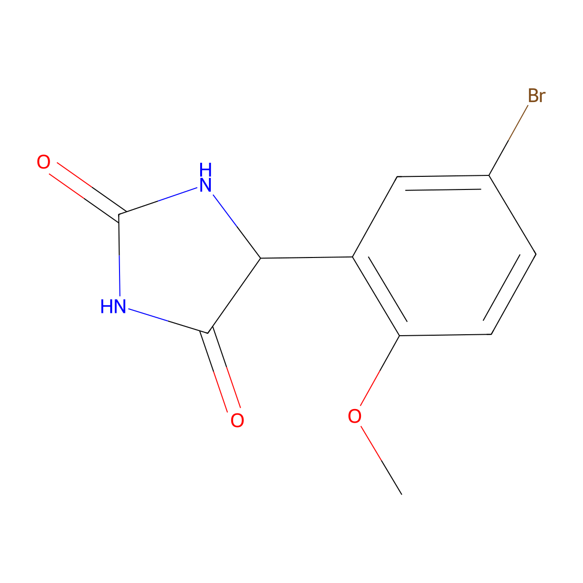 5-(5-Bromo-2-methoxyphenyl)imidazolidine-2,4-dione molecular structure, CAS 1214038-72-8