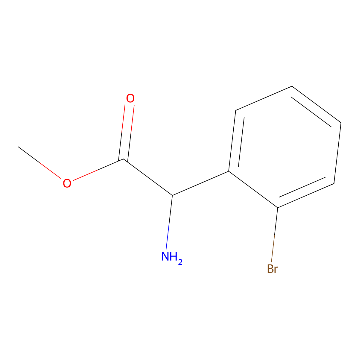 Methyl 2-amino-2-(2-bromophenyl)acetate molecular structure, CAS 1214038-90-0