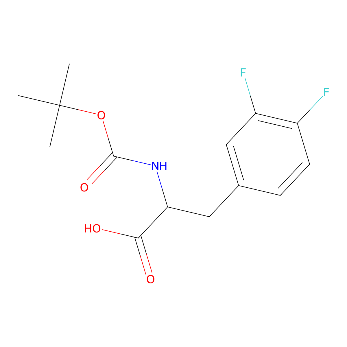 2-[(Tert-butoxycarbonyl)amino]-3-(3,4-difluorophenyl)propanoic acid molecular structure, CAS 1214041-87-8