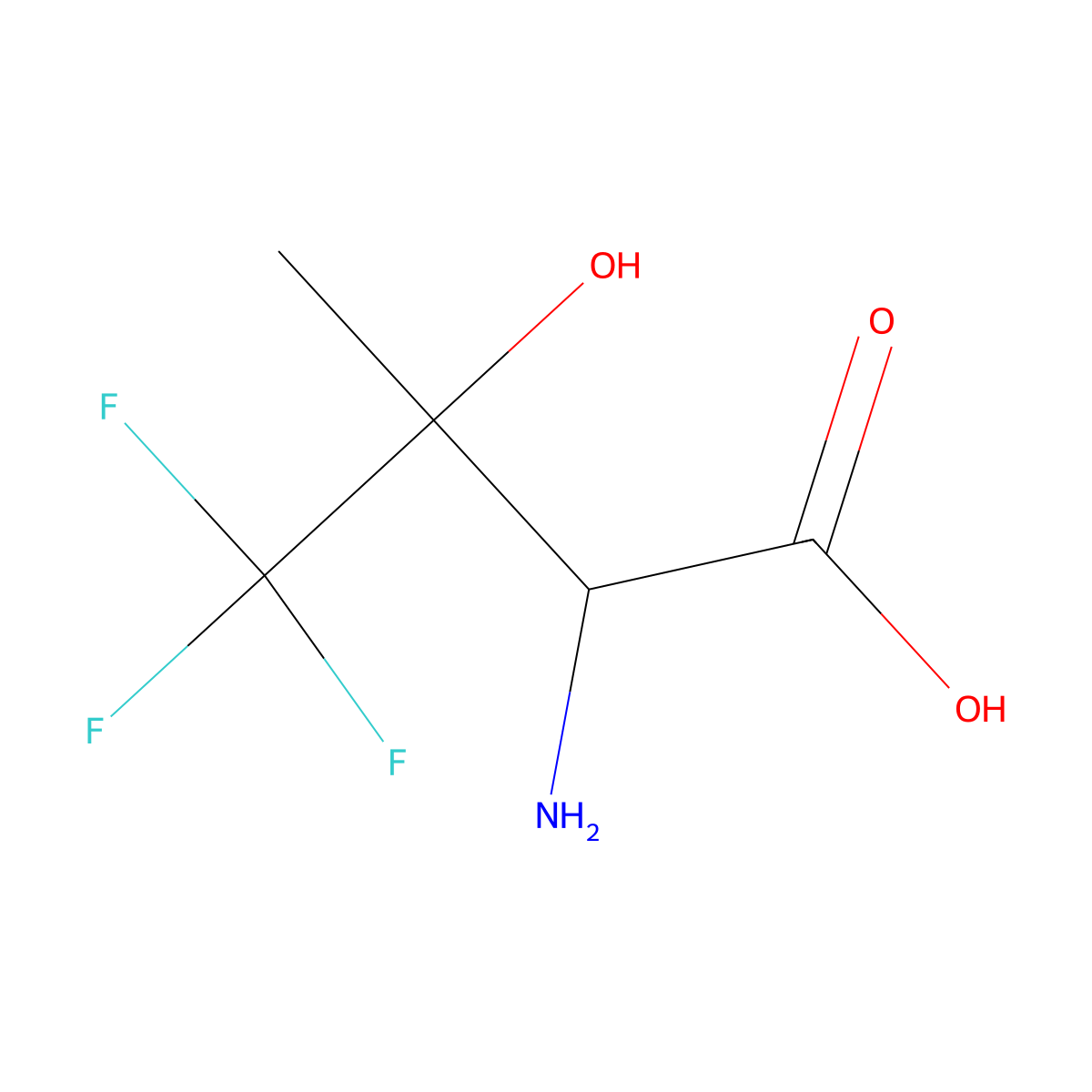 2-Amino-4,4,4-trifluoro-3-hydroxy-3-methylbutanoic acid molecular structure, CAS 1214046-20-4