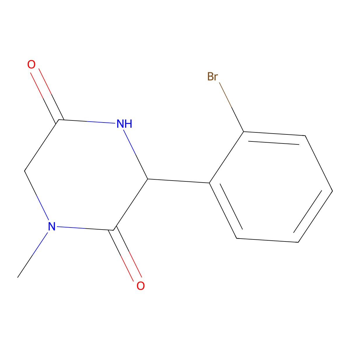 3-(2-Bromophenyl)-1-methylpiperazine-2,5-dione molecular structure, CAS 1214046-53-3