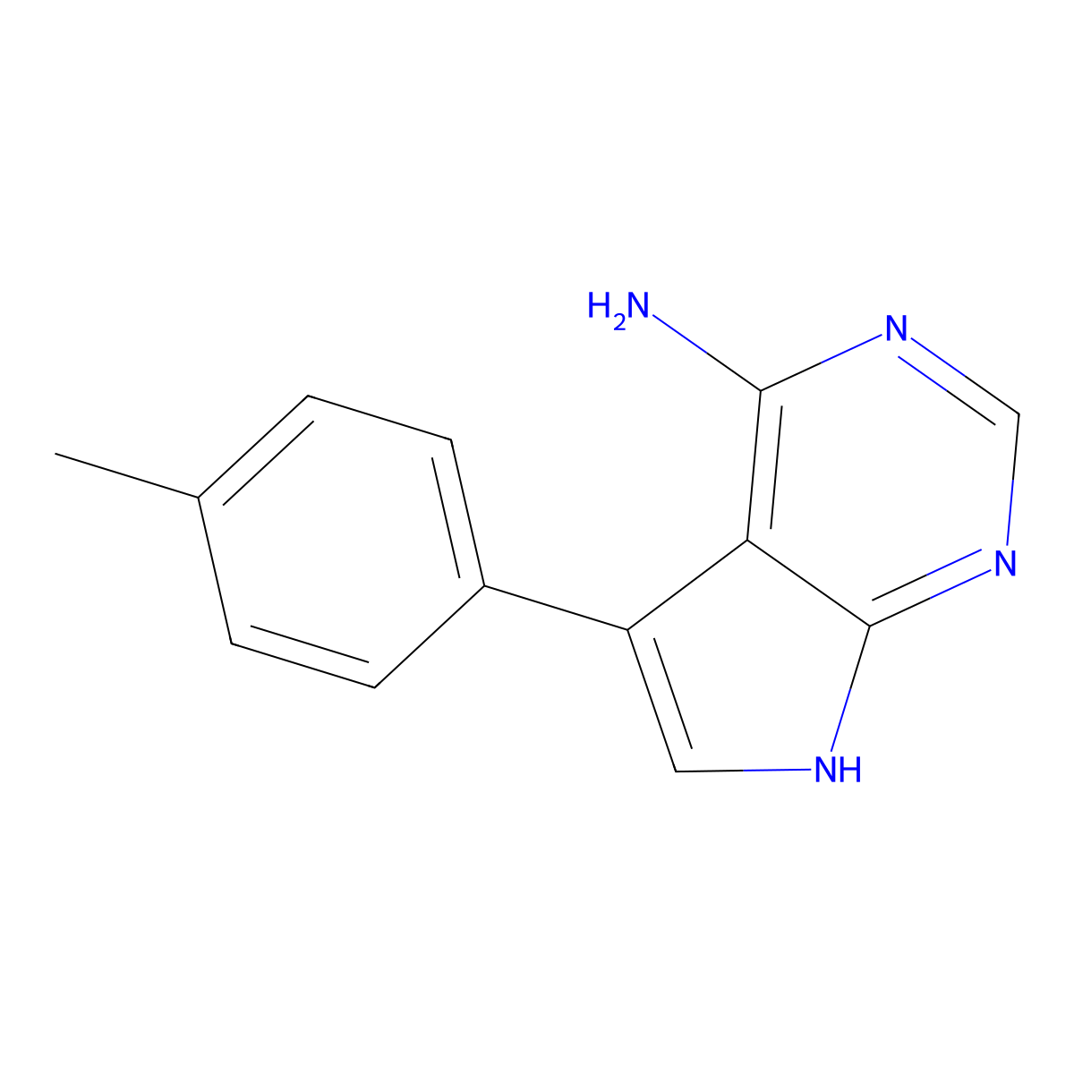 5-(p-tolyl)-7H-pyrrolo[2,3-d]pyrimidin-4-amine molecular structure, CAS 121405-36-5