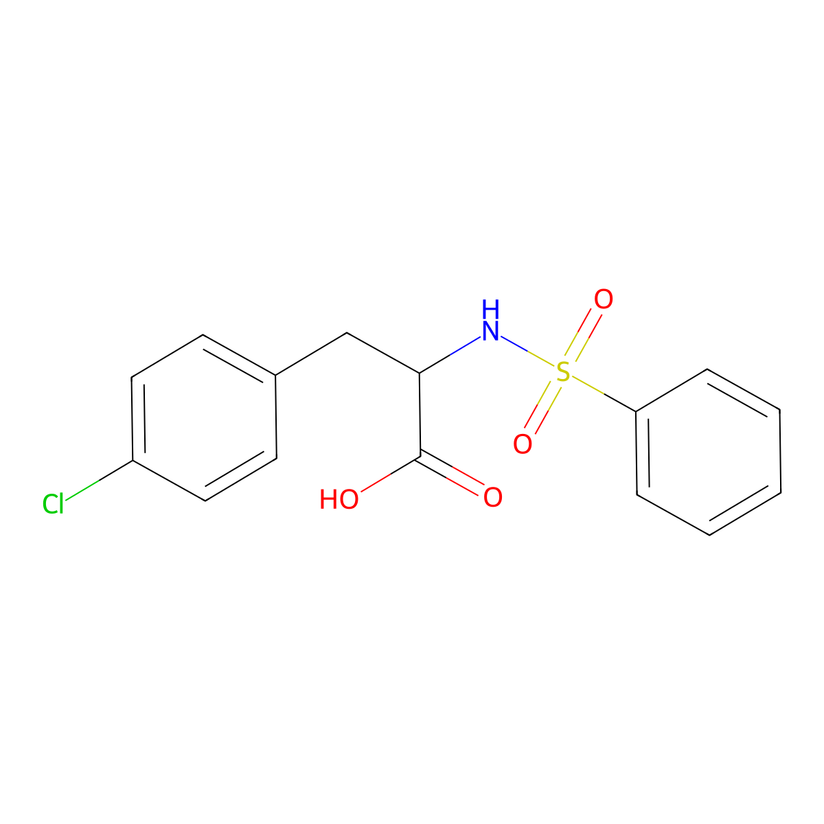 3-(4-Chlorophenyl)-2-[(phenylsulfonyl)amino]propanoic acid molecular structure, CAS 1214050-43-7