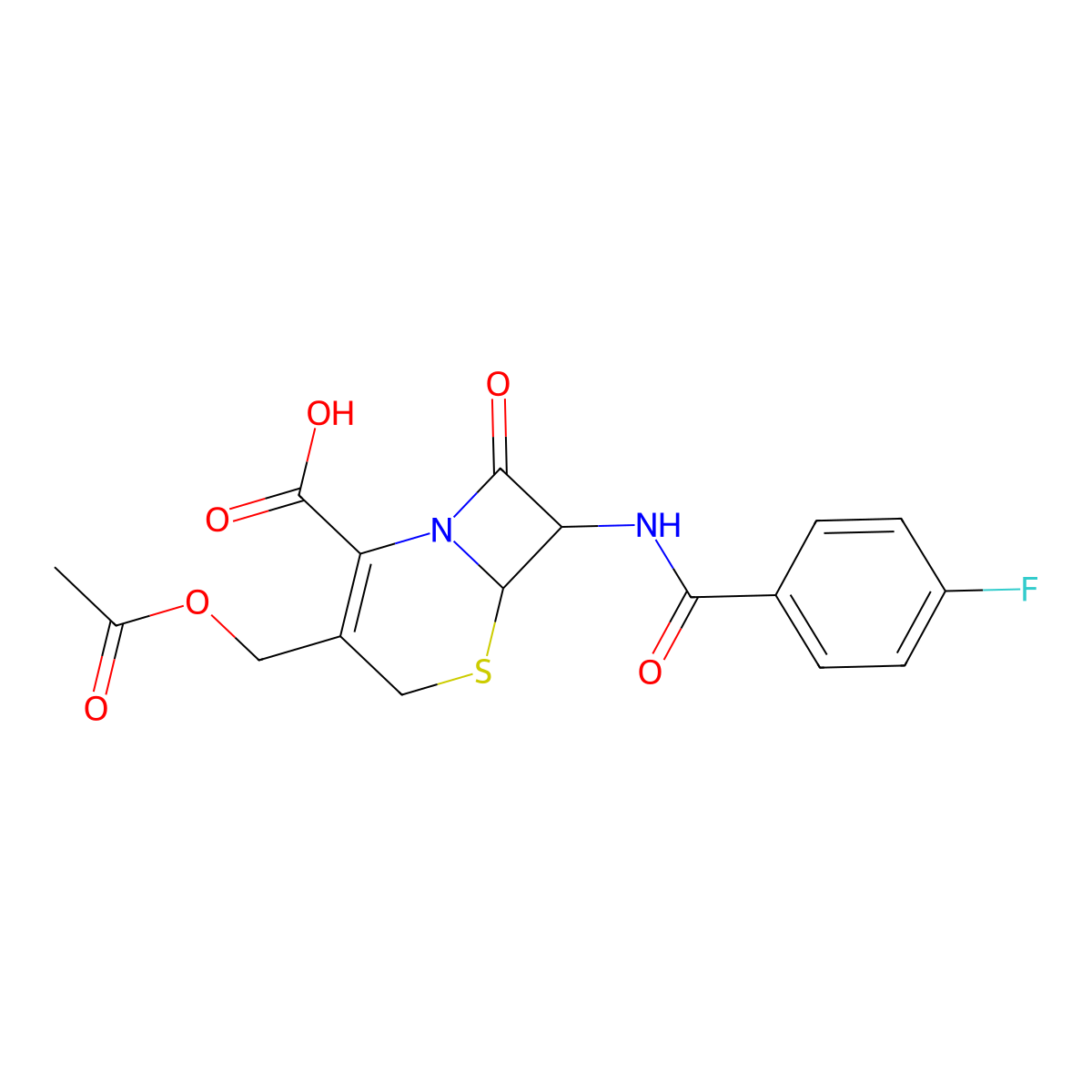 3-(Acetyloxymethyl)-7-[(4-fluorobenzoyl)amino]-8-oxo-5-thia-1-azabicyclo[4.2.0]oct-2-ene-2-carboxylic acid molecular structure, CAS 1214054-67-7